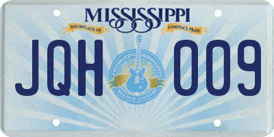 MS license plate JQH009