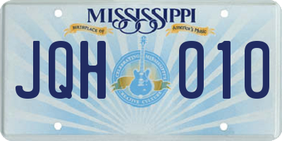 MS license plate JQH010