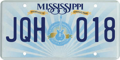 MS license plate JQH018