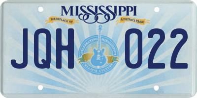 MS license plate JQH022