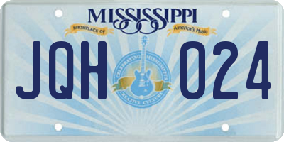 MS license plate JQH024