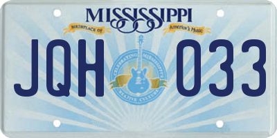 MS license plate JQH033