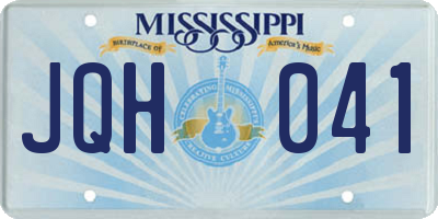 MS license plate JQH041