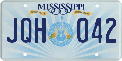 MS license plate JQH042