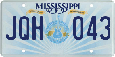 MS license plate JQH043