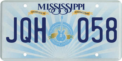 MS license plate JQH058