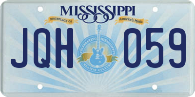MS license plate JQH059