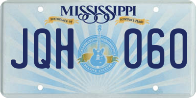 MS license plate JQH060