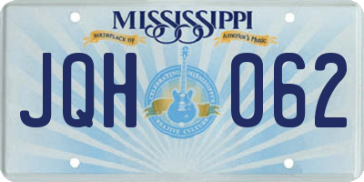 MS license plate JQH062