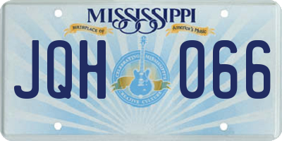 MS license plate JQH066