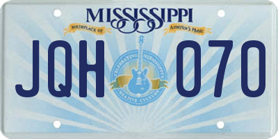 MS license plate JQH070