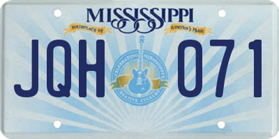 MS license plate JQH071