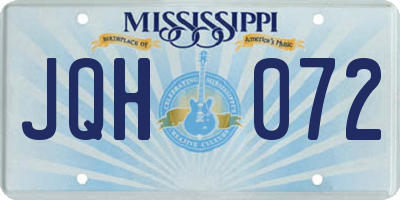 MS license plate JQH072