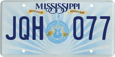 MS license plate JQH077