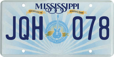 MS license plate JQH078