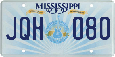 MS license plate JQH080