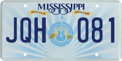 MS license plate JQH081