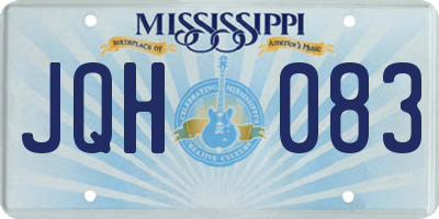 MS license plate JQH083