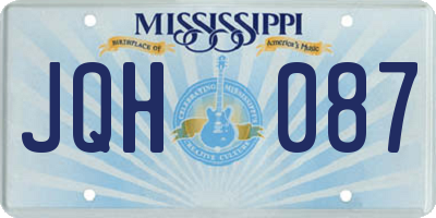 MS license plate JQH087