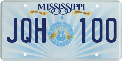 MS license plate JQH100