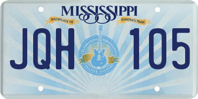 MS license plate JQH105
