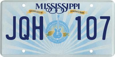 MS license plate JQH107