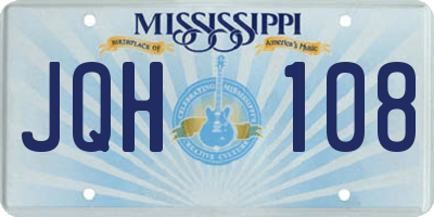 MS license plate JQH108