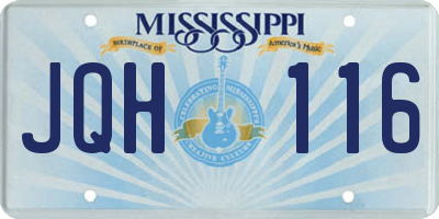 MS license plate JQH116
