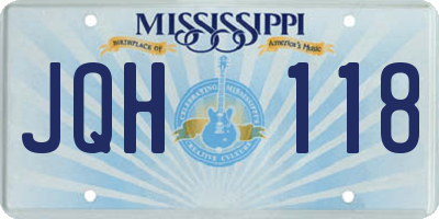 MS license plate JQH118