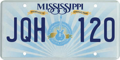 MS license plate JQH120