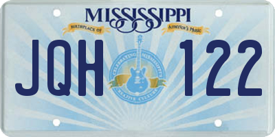 MS license plate JQH122