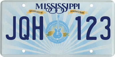 MS license plate JQH123