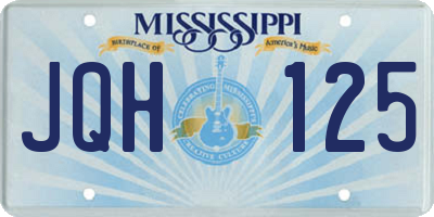 MS license plate JQH125