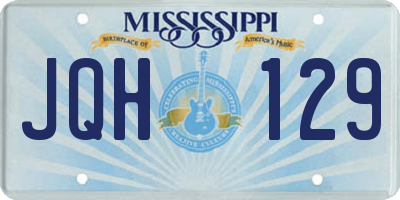 MS license plate JQH129