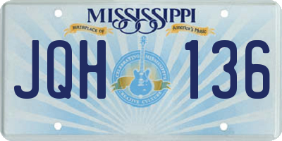 MS license plate JQH136