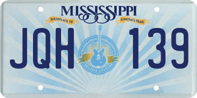 MS license plate JQH139