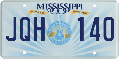 MS license plate JQH140