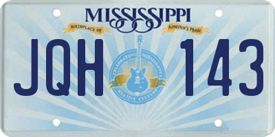 MS license plate JQH143