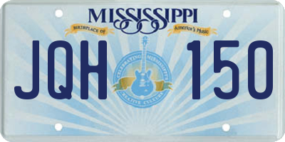 MS license plate JQH150