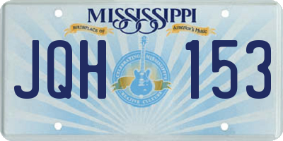 MS license plate JQH153