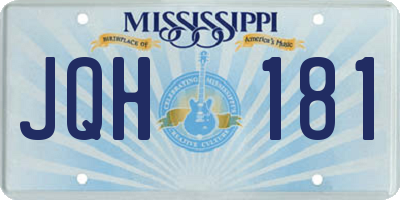 MS license plate JQH181