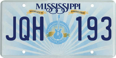 MS license plate JQH193
