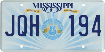 MS license plate JQH194