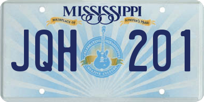 MS license plate JQH201