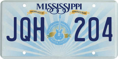 MS license plate JQH204