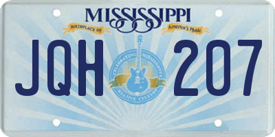 MS license plate JQH207