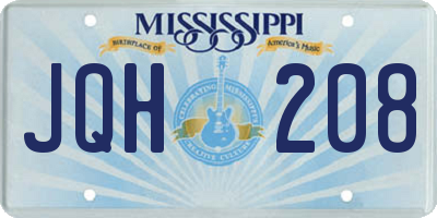 MS license plate JQH208