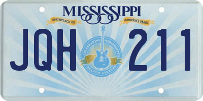 MS license plate JQH211