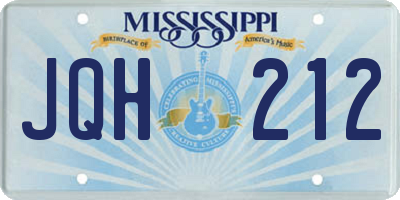 MS license plate JQH212