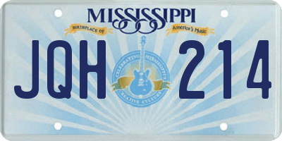MS license plate JQH214